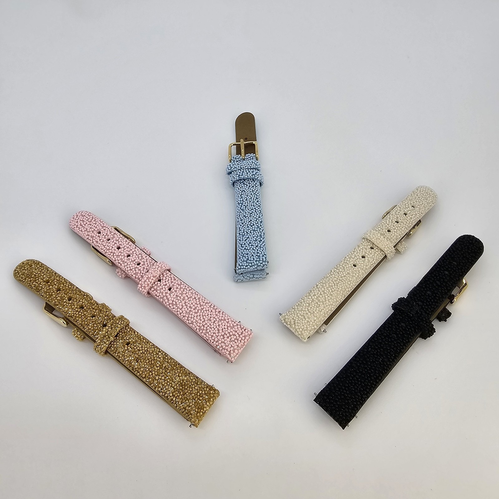 5x Invicta 16mm Multicolors Genuine Leather Band Straps Gold Buckle
